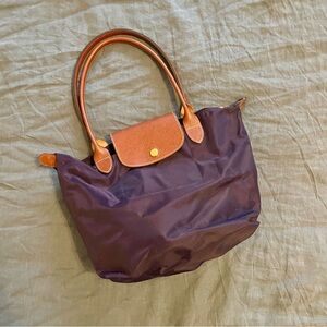 Longchamp Le Piliage Small Purple Tote Bag